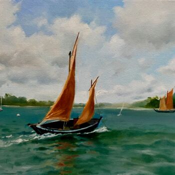 Painting titled "Sailing" by Elvira Sultanova, Original Artwork, Oil