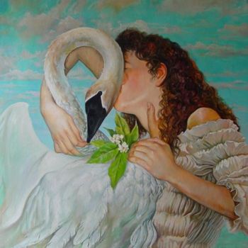 Painting titled "Leda" by Elvira Arkan, Original Artwork