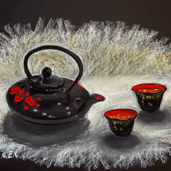 Drawing titled "Chinese tea pot" by Elvira Kamaletdinova, Original Artwork, Pastel