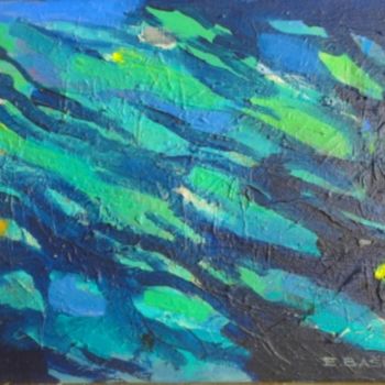 Schilderij getiteld "FISHES 1" door Elvira Basic, Origineel Kunstwerk, Olie
