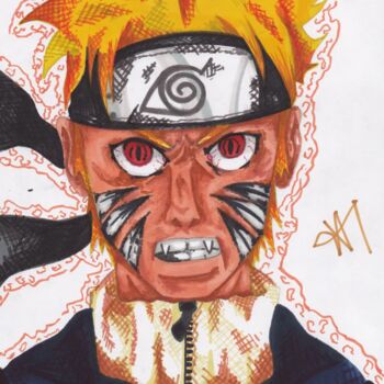 Drawing titled "Naruto Uzumaki de N…" by Elvire Lana, Original Artwork, Marker
