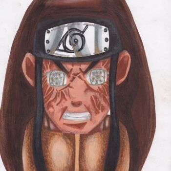Dessin intitulée "Neji Hyûga de Naruto" par Elvire Lana, Œuvre d'art originale, Marqueur