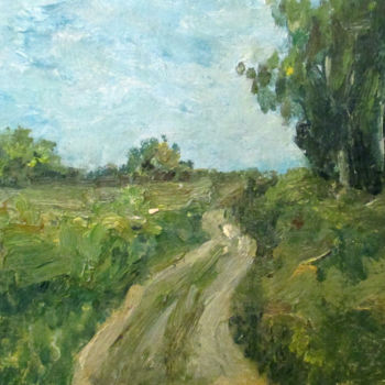Картина под названием "Дорога домой" - Эльвира Басюл, Подлинное произведение искусства, Масло