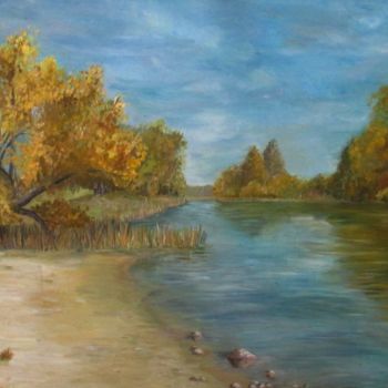 Картина под названием "Осень" - Эльвира Басюл, Подлинное произведение искусства, Масло