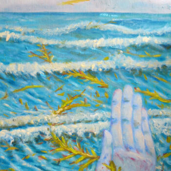 Картина под названием "Morze nieczynne" - Elżbieta Goszczycka, Подлинное произведение искусства, Масло