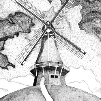 Drawing titled "Holland" by Elzem, Original Artwork, Ink