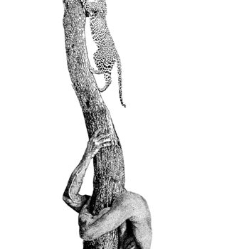 Рисунок под названием "Holdingtree" - Elzem, Подлинное произведение искусства, Чернила