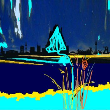Digitale Kunst getiteld "Fensterblume" door Emivita, Origineel Kunstwerk, Digitaal Schilderwerk