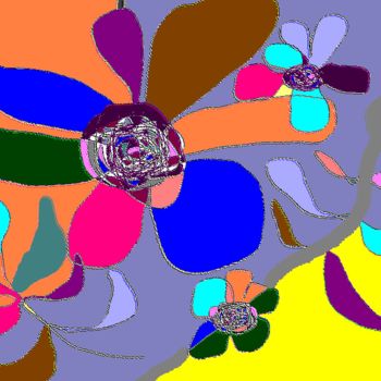 Digitale Kunst mit dem Titel "Naive Blüten" von Emivita, Original-Kunstwerk, Digitale Malerei