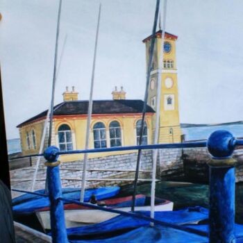 Malerei mit dem Titel "Boats in Cobh, Co.C…" von Ema Gervike, Original-Kunstwerk