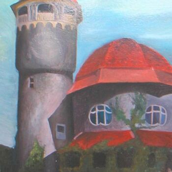 Painting titled "Building" by Ema Gervike, Original Artwork
