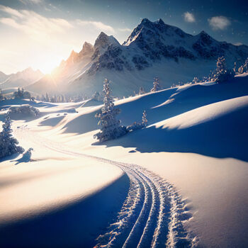 "Winter mountains, s…" başlıklı Dijital Sanat Emaga Travels ✈️ By Emaga.Art 🎨 tarafından, Orijinal sanat, AI tarafından oluşt…