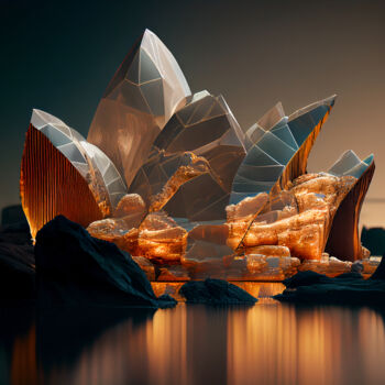 Digitale Kunst getiteld "Sydney Opera House.…" door Emaga Travels By Emaga Art, Origineel Kunstwerk, AI gegenereerde afbeeld…
