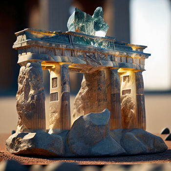 Digital Arts titled "Brandenburg Gate...…" by Emaga Travels By Emaga Art, Original Artwork, AI generated image