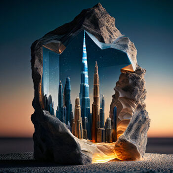 Artes digitais intitulada "Burj Khalifa... roc…" por Emaga Travels By Emaga Art, Obras de arte originais, Imagem gerada por…