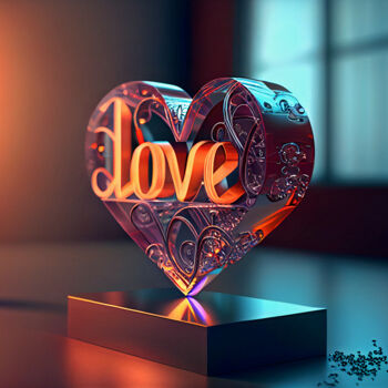 Arte digital titulada "Happy Valentines Da…" por Emaga Travels By Emaga Art, Obra de arte original, Imagen generada por IA