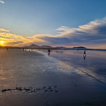 Photography titled "Sunset at Playa de…" by Emaga Travels By Emaga Art, Original Artwork, Digital Photography