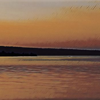 Photography titled "Sunset at the lake…" by Emanuele De Vincenzo, Original Artwork, Manipulated Photography