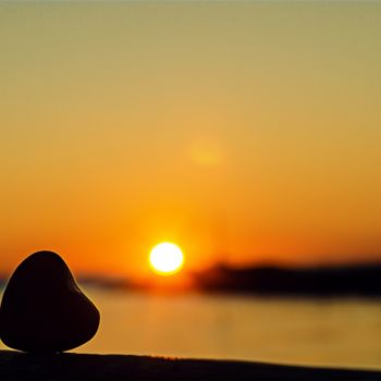 Фотография под названием "Heart sunset" - Emanuele De Vincenzo, Подлинное произведение искусства, Цифровая фотография