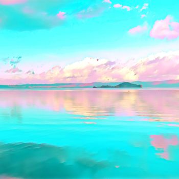 Фотография под названием "Lake landscape with…" - Emanuele De Vincenzo, Подлинное произведение искусства, Цифровая фотография