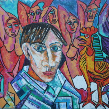 Malerei mit dem Titel "AS PUTAS DE PICASSO" von Emanuel Aguiar, Original-Kunstwerk, Acryl