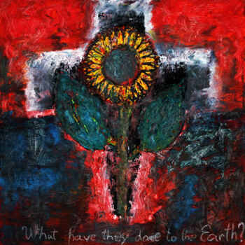 Картина под названием "What Have They Done…" - Emanuel Crudu, Подлинное произведение искусства, Масло Установлен на Деревянн…