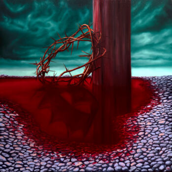 Картина под названием "Silence of the Lamb" - Emanuel Titus Marginean, Подлинное произведение искусства, Масло Установлен на…