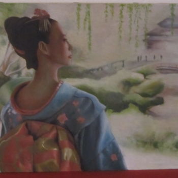 Pittura intitolato "geisha.jpg" da Emanuela Bianchi, Opera d'arte originale, Olio
