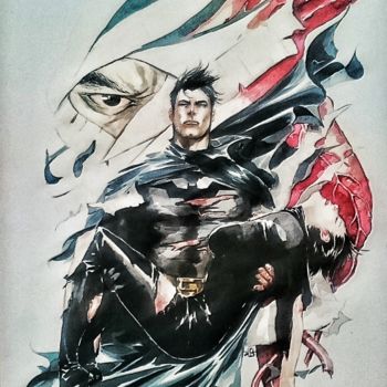 「Bruce Wayne&Catwoman」というタイトルの絵画 Solenbumによって, オリジナルのアートワーク