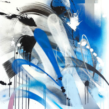Картина под названием "Blueshift 27" - Emanuele Vittorioso, Подлинное произведение искусства, Акрил Установлен на Деревянная…