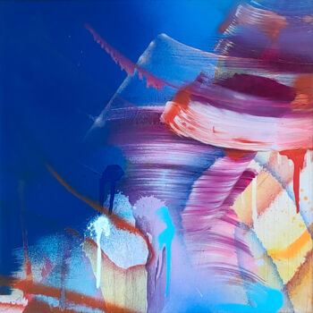 Картина под названием "Wrapped In Blue" - Emanuele Vittorioso, Подлинное произведение искусства, Акрил Установлен на Деревян…