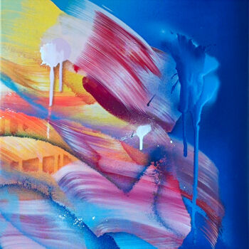 Malerei mit dem Titel "Wrapped Up In Blue" von Emanuele Vittorioso, Original-Kunstwerk, Acryl Auf Keilrahmen aus Holz montie…