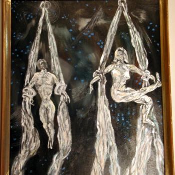 Painting titled "Acrobats" by Emanuel Rodan, Original Artwork
