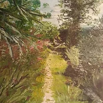 Painting titled "le-chemin" by Oeilme, Original Artwork, Oil