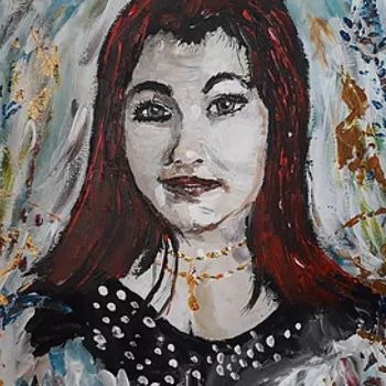 Painting titled "portrait" by Oeilme, Original Artwork, Oil