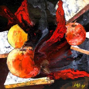 Pittura intitolato "red apples" da Evguenia Men, Opera d'arte originale