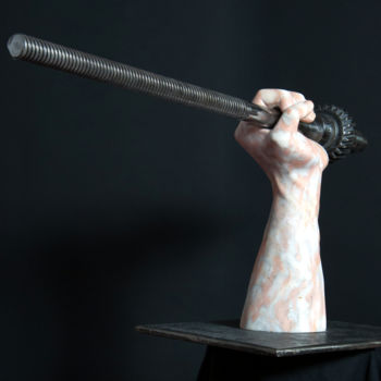 Scultura intitolato "La lutte" da Emeric Jacob, Opera d'arte originale, Pietra