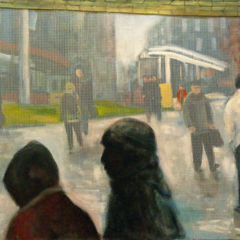 Painting titled "Moszkva Square" by Emese Bács, Original Artwork