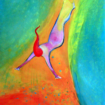 Pittura intitolato "Falling to the depth" da Emilia Amaro, Opera d'arte originale, Olio