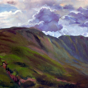 Pittura intitolato "Vista da Gargazzone" da Emilia Amaro, Opera d'arte originale, Olio