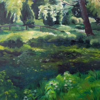 Painting titled "Botanic garden Szeg…" by Emilia Amaro, Original Artwork, Oil