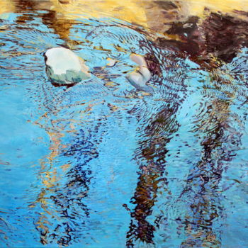 Peinture intitulée "Stone in the Stream" par Emilia Amaro, Œuvre d'art originale, Acrylique