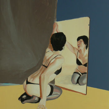Malerei mit dem Titel "Who is that girl?" von Emilia Amaro, Original-Kunstwerk, Acryl