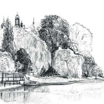 Рисунок под названием "Hyde park" - Emilia Amaro, Подлинное произведение искусства, Шариковая ручка