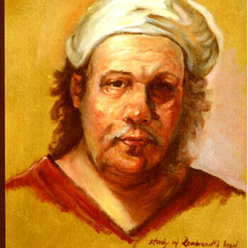 Painting titled "Rembrandt" by Emil Gutman, Original Artwork