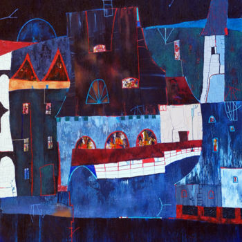 Malerei mit dem Titel "Old city Original…" von Emil Hasenrick, Original-Kunstwerk, Acryl Auf Andere starre Platte montiert