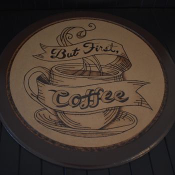 图画 标题为“But First Coffee” 由Emilano Arts, 原创艺术品, 石墨