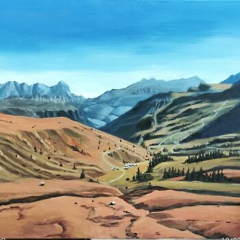 Картина под названием "Dolomites." - Emile Dubois, Подлинное произведение искусства, Акрил Установлен на Деревянная рама для…