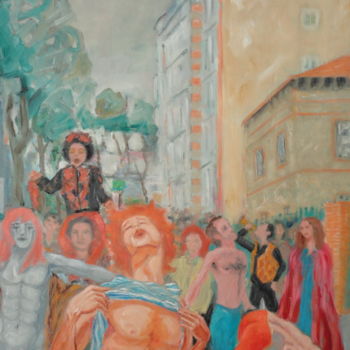 Pintura intitulada ""Carnaval"" por Emile Paya, Obras de arte originais, Óleo