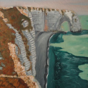 Peinture intitulée ""Les falaises d'Etr…" par Emile Paya, Œuvre d'art originale